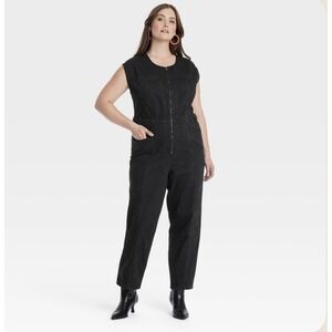 Universal Thread Women's Tailored Denim Jumpsuit Black Size 30 New Without Tags